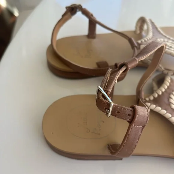 Jack Rogers sandals size 8, brown and white leather - Picture 8 of 14
